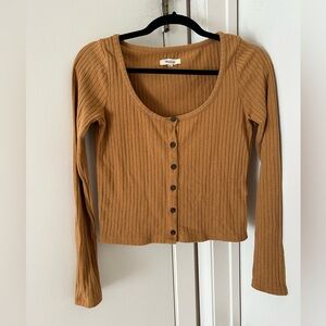 Madewell ribbed button up long sleeve shirt